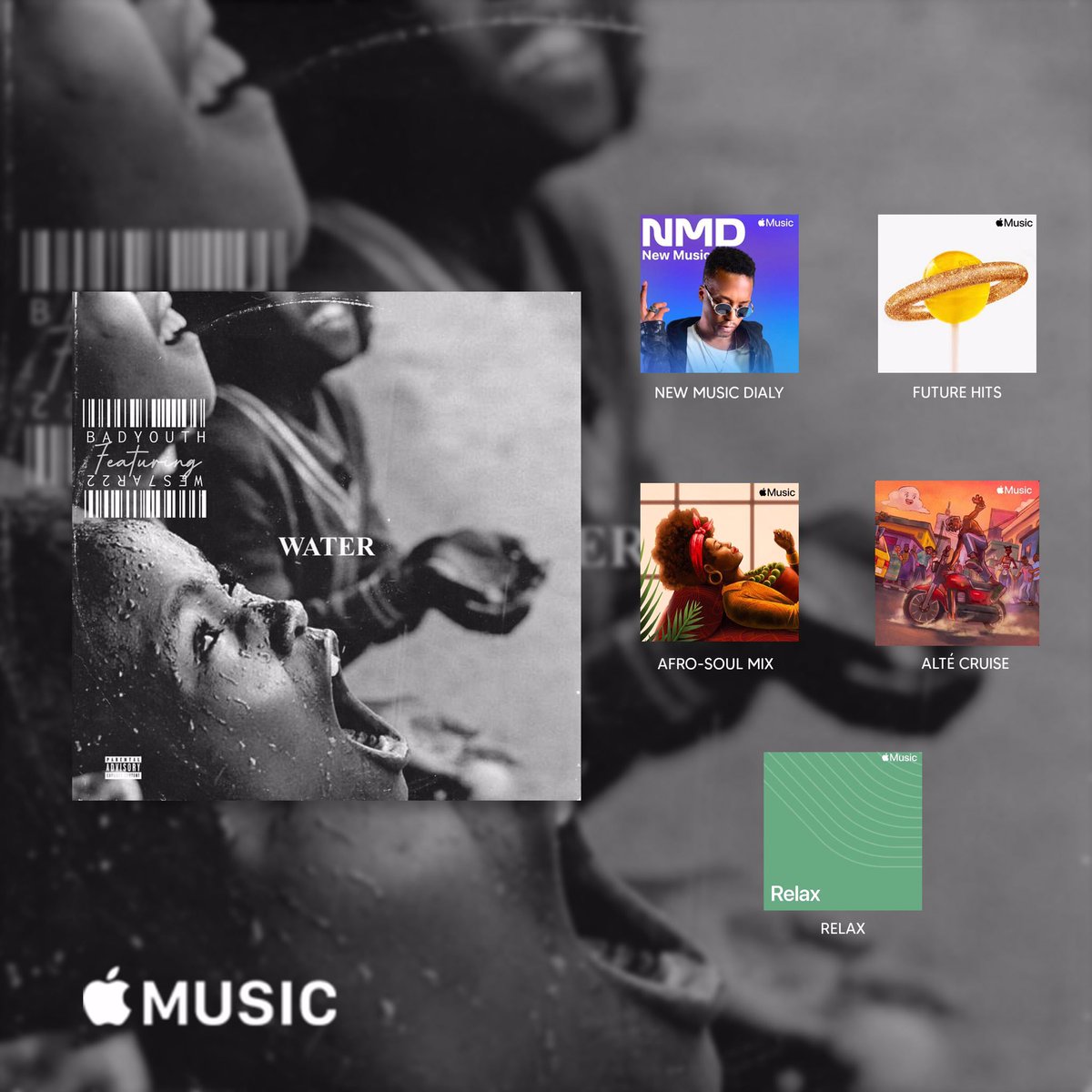 badyouth__'s tweet photo. Major thanks to everyone supporting “ Water “ especially the team at @AppleMusic applemusic!!! The song has been added to 5 of their Editorial playlist biggest thanks to @wes7ar22 for jumping on this record. 
big ups to @VT who produced the track as well https://t.co/hVsJEGGJ9i