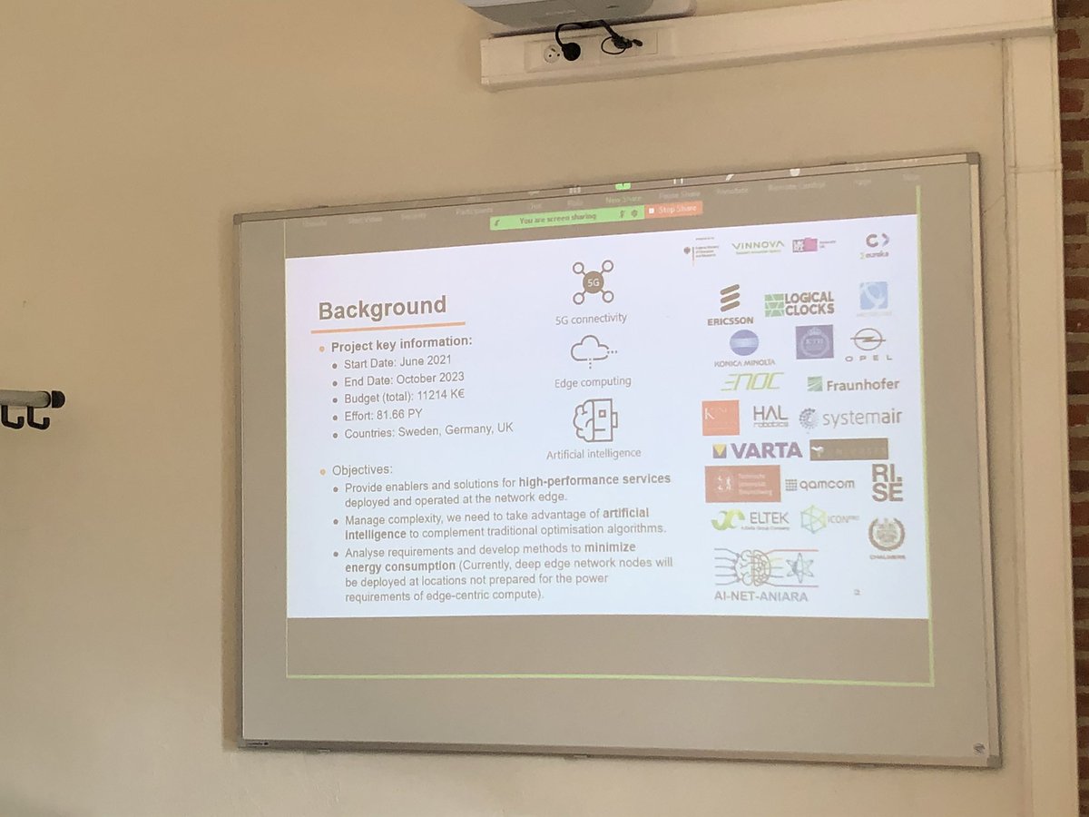 Alessandra Bagnato (@alebagnato) on Twitter photo Session 1 - #AI at the #Edge at #DeCPS2022 with
<a href="/ai_net_aniara/">AI-NET ANIARA</a> Project - Automation of Network Edge Infrastructure and Applications with Artificial Intelligence with
<a href="/AliBalador/">Ali Balador</a> at #AEiC2022 - 26th #AdaEurope in Ghent
<a href="/ELISUGent/">Department of Electronics and Information Systems</a> Session 1 - #AI at the #Edge at #DeCPS2022 with
<a href="/ai_net_aniara/">AI-NET ANIARA</a> Project - Automation of Network Edge Infrastructure and Applications with Artificial Intelligence with
<a href="/AliBalador/">Ali Balador</a> at #AEiC2022 - 26th #AdaEurope in Ghent
<a href="/ELISUGent/">Department of Electronics and Information Systems</a>