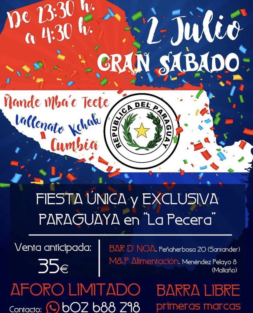PeceraSantander's tweet photo. Aun no tienes entrada??? No te quedes sin la tuya!!!Aforo limitado‼️
Para mas información 📱 602 688 298, fiesta inolvidable ¡¡¡ JAVY’AITEREÍTA !!! 🕺 🕺 💃🏻 💃🏻 https://t.co/bfVaR0YGyS