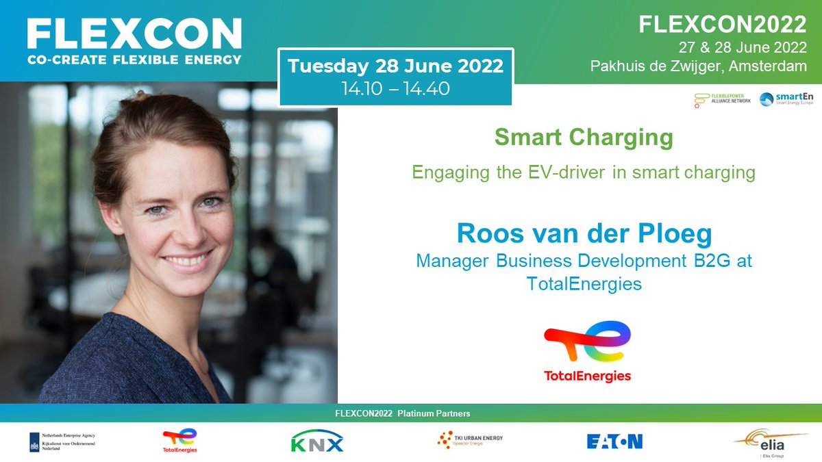 #Engaging the EV-driver in #smart #charging

How to get #commitment from the #EV-#driver to participate in Smart Energy

Presentation Roos
lnkd.in/e85xnYxE

Tickets👇
lnkd.in/egKnknrz

#FLEXCON2022 #FlexibleEnergy #electricvehicles 

<a href="/smartEnEU/">smartEn - Smart Energy Europe</a> <a href="/TotalEnergiesBE/">TotalEnergiesBE</a>
