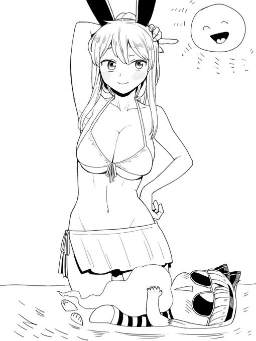 落書きしようとして途中で飽きました
健全なのでおっpの大きさは控えようと思いましたがガッツリ下乳はみ出てますね 