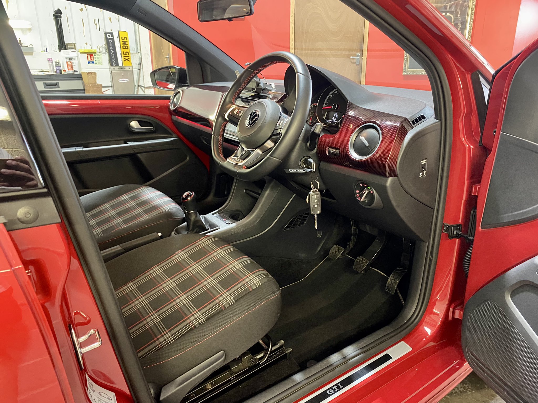 Tom Blackmore on Twitter: VW UP! GTI is in stock and ready to go 1 owner, 8,650 miles, Kings Red Metallic black painted roof, 5 door, Climate Control, Light &amp;
