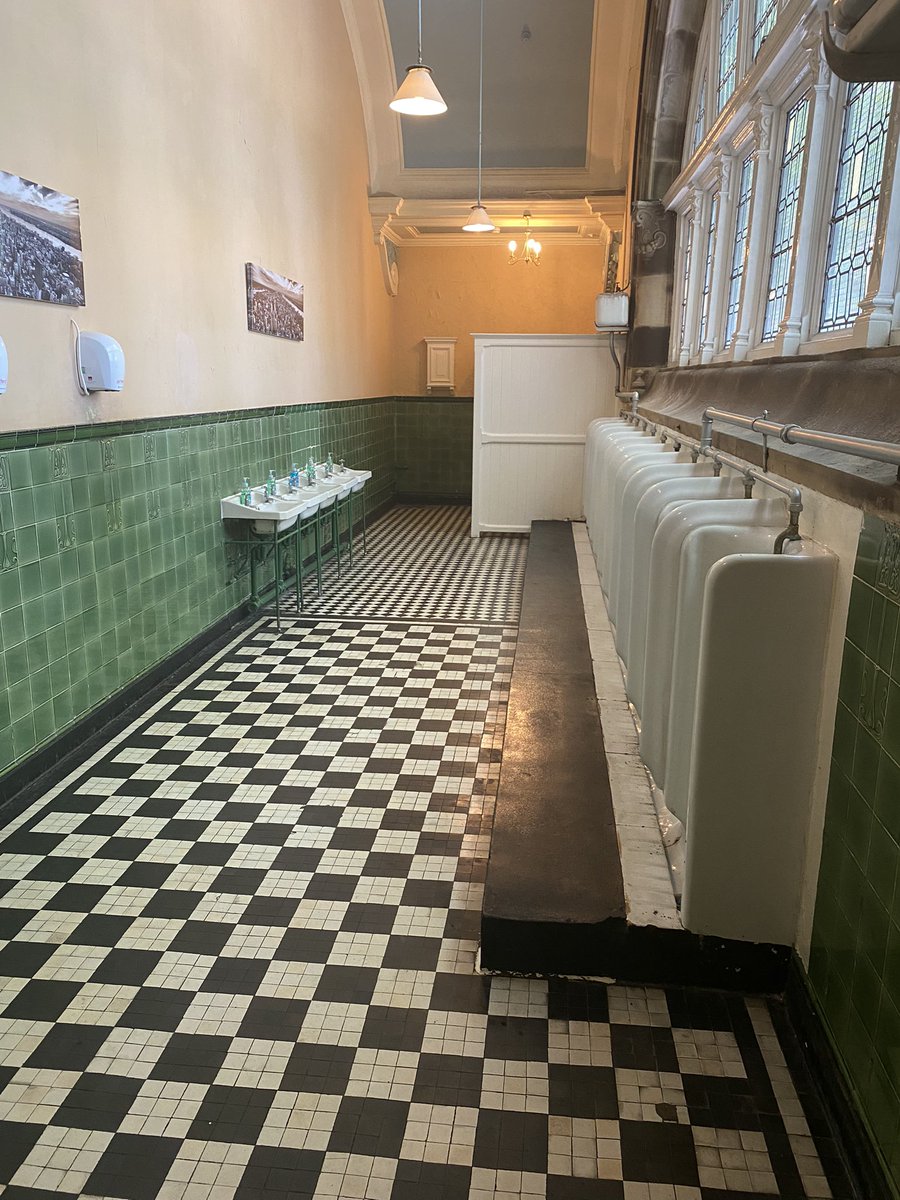 ConsultingRod's tweet photo. I don’t make a habit of posting pics of mens toilets but these ones are unreal. Used many times as a film set and at Hulme Hall in @PortSunlight #AIMConference2022 @Aimuseums https://t.co/rWZ5rGsdsb