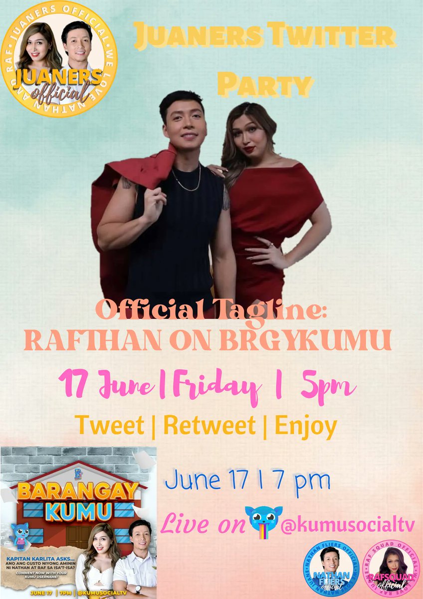 NathanFTrends's tweet photo. Nathan Fliers, don't forget to join in our Twitter Party at 5PM!

Official Tagline:

RAFTHAN ON BRGYKUMU

See ya all! https://t.co/bccVmvGDjD