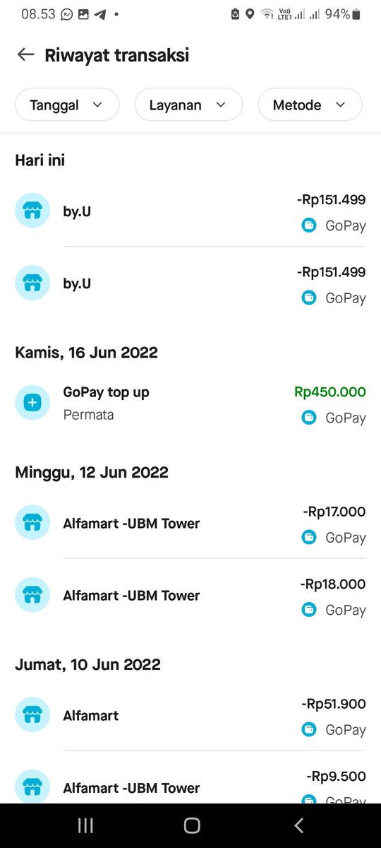 arif_ariantoro's tweet photo. @gojekindonesia @byu_id minta tolong saldo gopay saya kepotong 2 x. Bayar byu paket data. Dan paketnya juga tidak satupun yg aktif https://t.co/x3mVmc8Vtx
