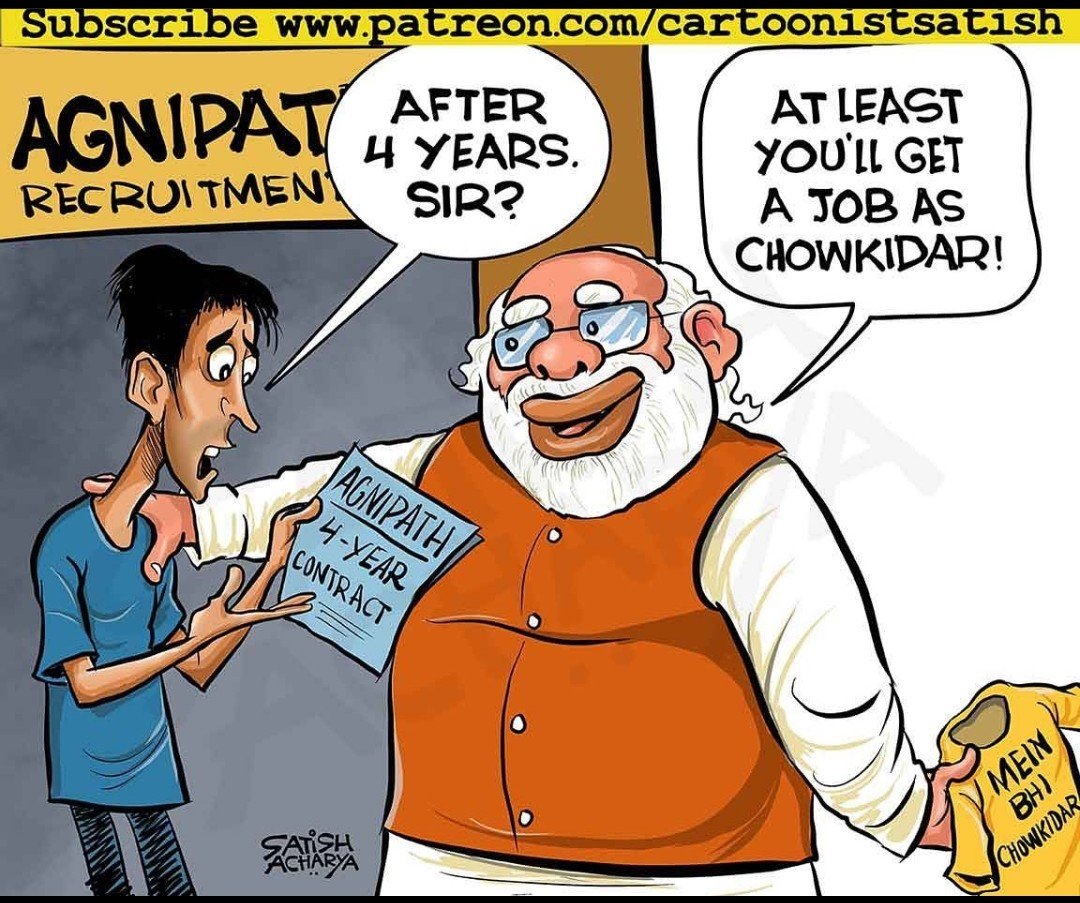 Hitheish_arjun's tweet photo. - Farmers are hurt by #FarmLaws
- Merchants are hurt by #GST
- Common man are hurt by #Demonetisation
Now, trying to destroy unemployed students with #Agniveer
One Rank - One Pension
to
No Rank - No Pension
Wah Modi ji 👏
#AgnipathRecruitmentScheme
#AgnipathScheme https://t.co/meS9OMiaxG