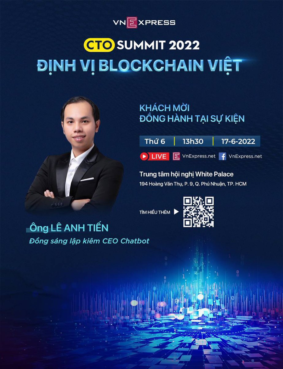 GIG_Exchange's tweet photo. 📢 MR. LE ANH TIEN COMPANY WITH CTO SUMMIT 2022

As Blockchain Advisor of GIGEX, Mr. Le Anh Tien will join with members to "activate" the digital transformation process in these fields to take place more quickly, bringing these industries into the national digital transformation. https://t.co/mNjjywY88T