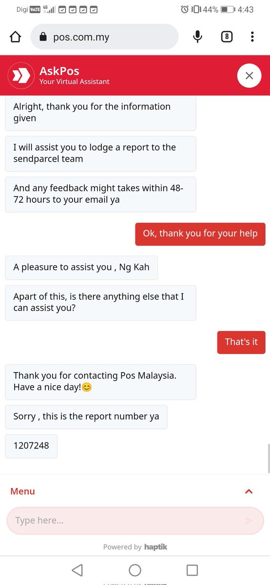 97Kahyan's tweet photo. Updated 🙏
Pos didn't update the payment to my account, they need to check the transaction status and lodge a report regarding this issue, I can't be sending the parcel atm as the account is pending with the payment. I will do it asap once they got to check the transaction. https://t.co/flhdLkmCp8