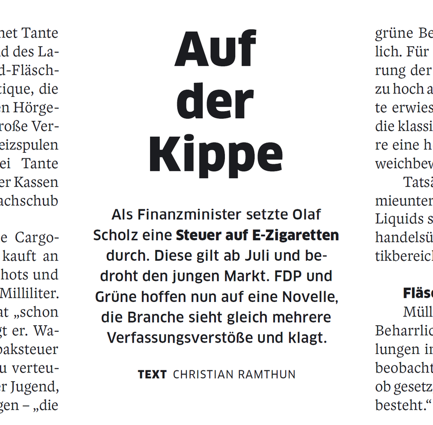 BfTG_DE's tweet photo. ❗️ "Auf die Politik will sich die Branche indes nicht verlassen. Verbandschef @dustindahlmann hat mit anderen Betroffenen in dieser Woche Verfassungsbeschwerde eingelegt." 
Das BfTG heute in der @wiwo [print] https://t.co/CrpLCi0sso
