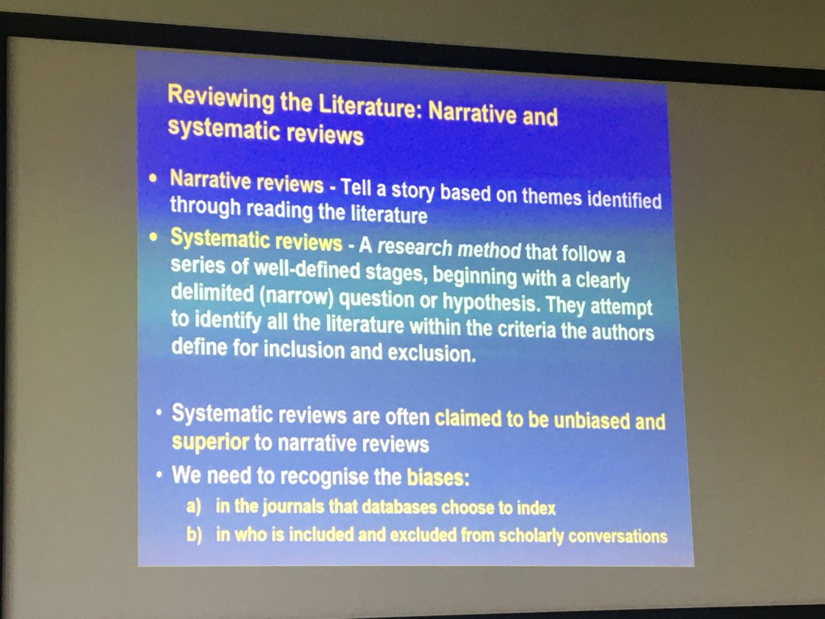 Dr Nicola Grayson (@nicolagrayson) on Twitter photo <a href="/MickHealey3/">Mick Healey</a> talking about how systematic reviews are considered more rigorous BUT they do not include who’s voices are included and excluded from the literature. <a href="/EuroSoTL2022/">EuroSoTL2022</a> <a href="/MickHealey3/">Mick Healey</a> talking about how systematic reviews are considered more rigorous BUT they do not include who’s voices are included and excluded from the literature. <a href="/EuroSoTL2022/">EuroSoTL2022</a>