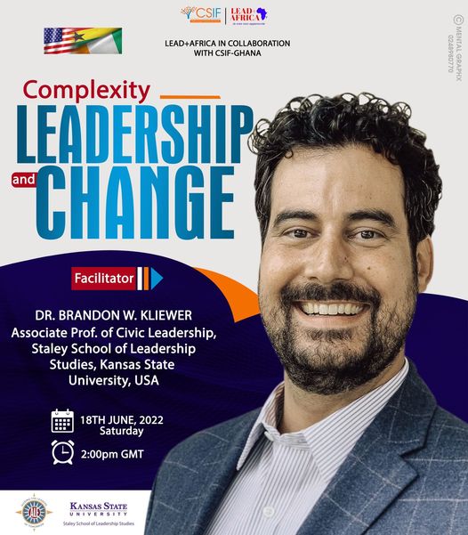Nous sommes très heureux de recevoir Dr @BrandonWKliewer, Ph.D. pour l'animation d'un atelier / workshop sur le leadership dans la complexité organisationnelle et le changement dans le cadre du "ALE mini-grant project"
#leadplusafrica #csifghana #collaboration #CIV225 <a href="/CsifGhana/">CSIF-Ghana</a>