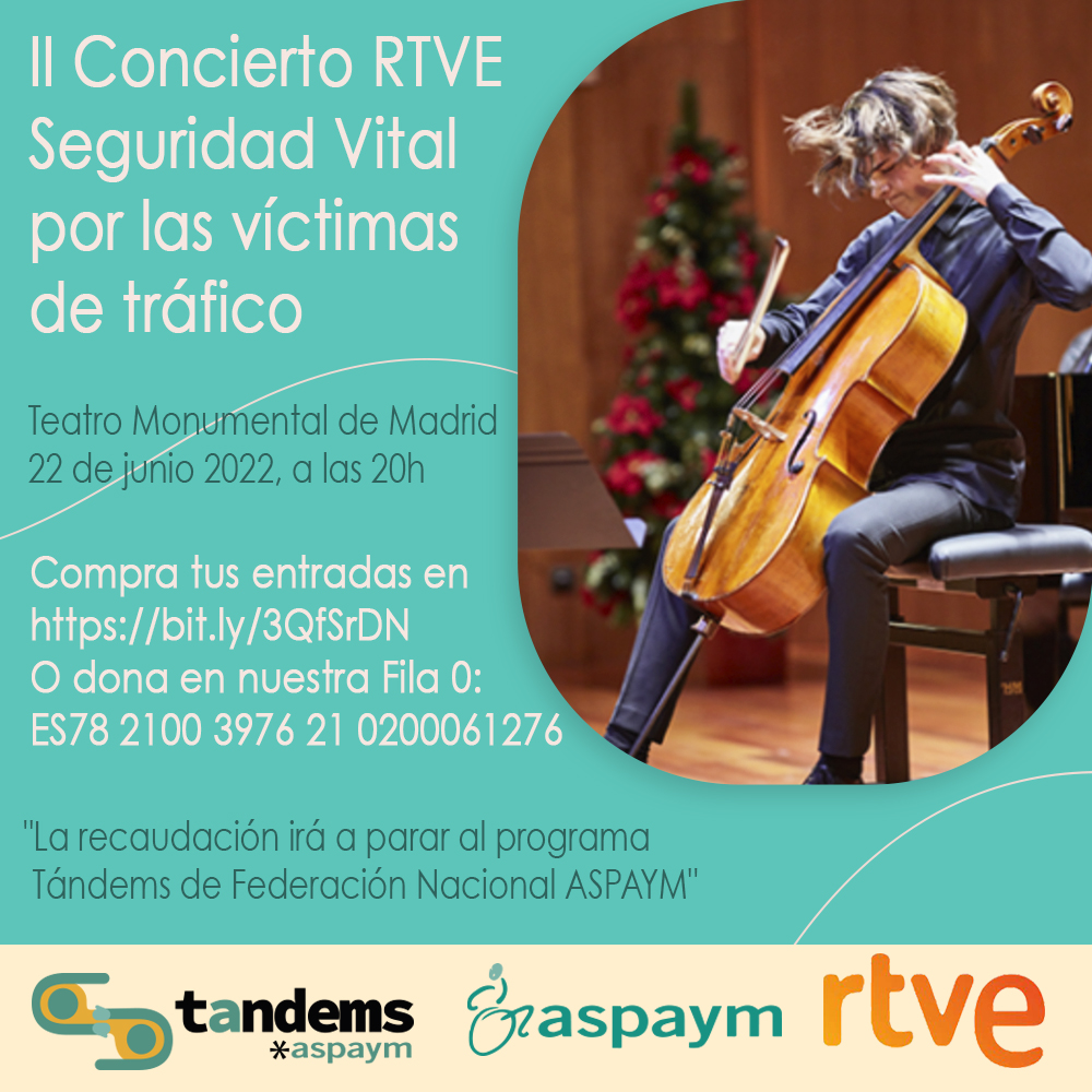 FUNDACIONPONS's tweet photo. #Agenda El II Concierto @rtve-@seguridad_vital a beneficio de las víctimas de tráfico de @ASPAYMNACIONAL se celebrará el 22 de junio... ¡contamos contigo!
https://t.co/OtYdJjZJ29 #Vision0 #SomosPONS https://t.co/XpjFYb0DoJ