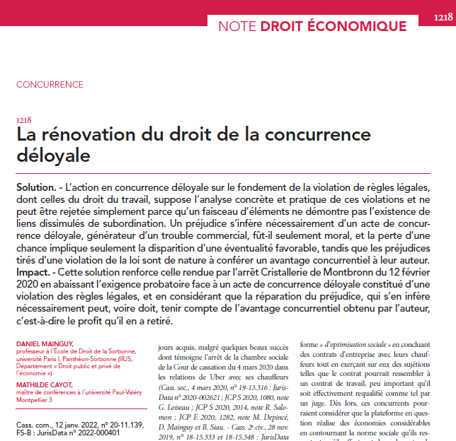 JCPEntreprise's tweet photo. #Concurrence - La rénovation du droit de la concurrence déloyale, par @DanielMainguy et @mathildecayot in #JCPE n° 24 https://t.co/omhw4JC9od