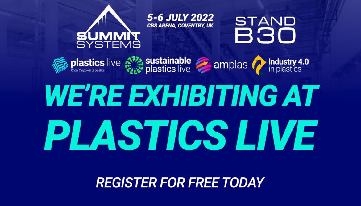 We are exhibiting at #PlasticsLive !
 
Running July 5-6th at the CBS Arena, we will be showcasing our range of blenders, dryers, dosers and granulators. 

Come visit us on Stand B30.
 
plasticslive.co.uk/visit/customer… 

We look forward to seeing you there! 

#plasticsindustry #exhibition
