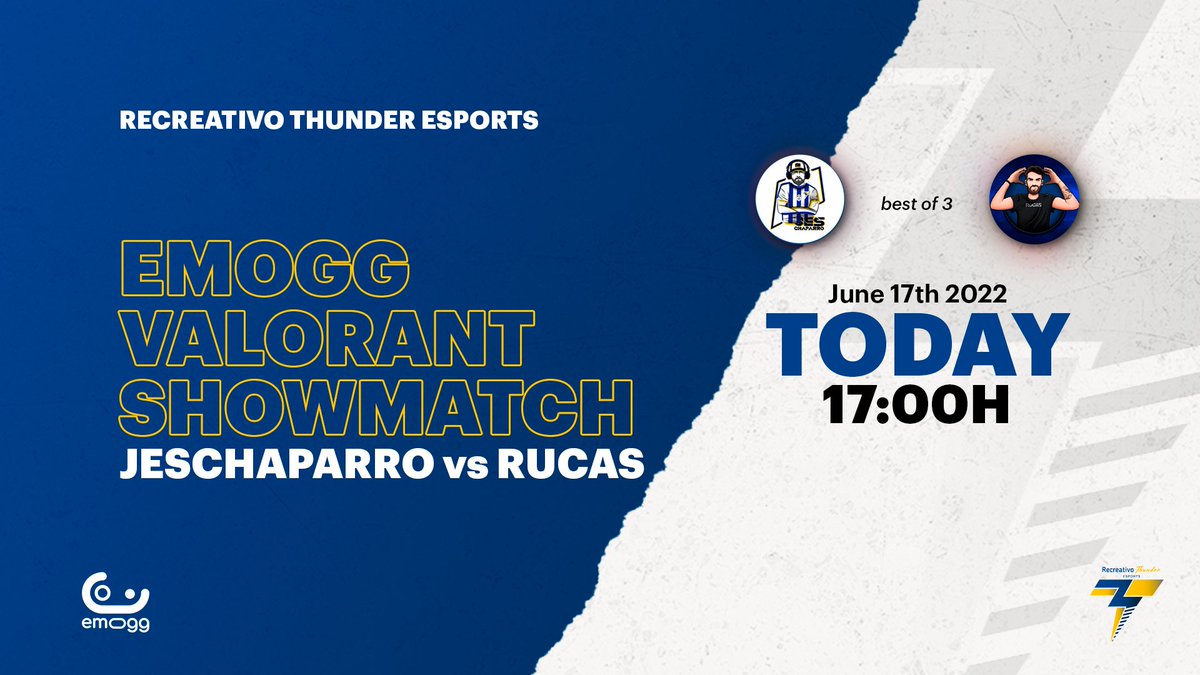 _emogg's tweet photo. LLEGÓ EL DÍA
Hoy tenemos ShowMatch de Valorant con @RecreThunder 💙🎮
Team @jeschaparro �� Team @__RuCaS__
🕔 A las 17h
📺 https://t.co/An2lhM9Vzk
📺 https://t.co/XMGbecHqkc https://t.co/76ZxmDKhGm