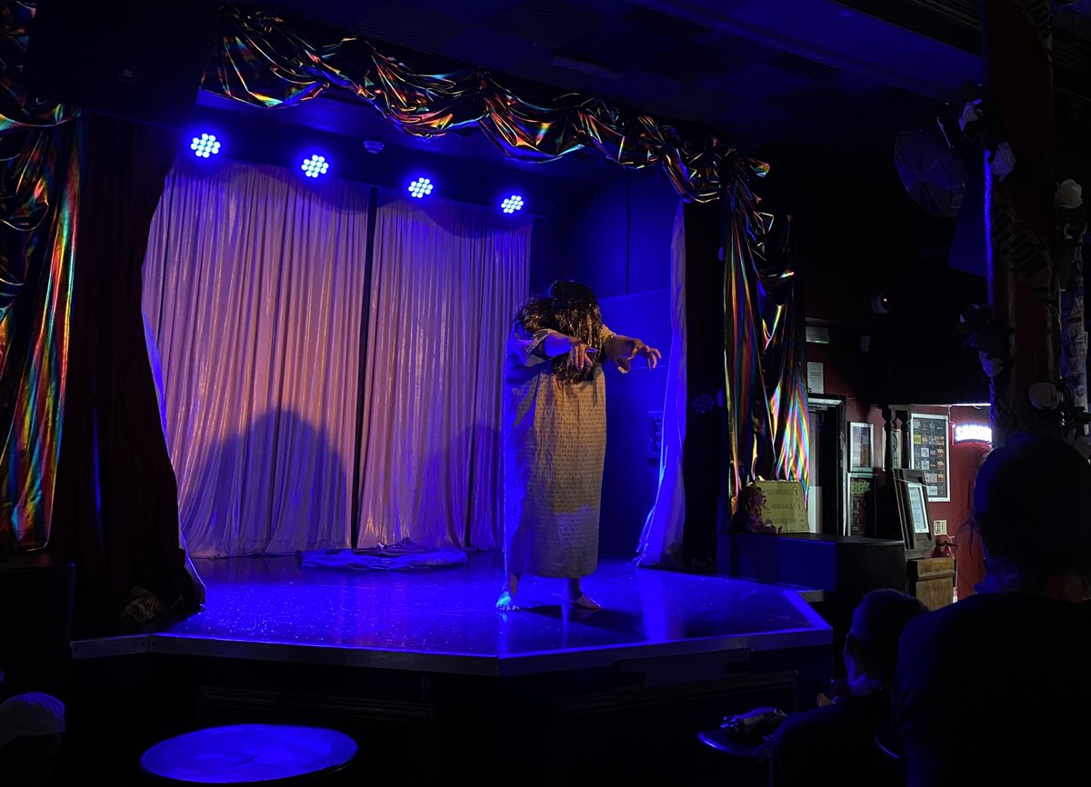 MarkLudmon's tweet image. A killer night at @PopHorrorUK’s latest cabaret outing, Summer Holi-Slay, at @TheRVT, slickly compered by @Minxie666. Highlights included @LillySnatch’s inspired take on The Ring, @Flickthedrag’s baby shark, and doomed holiday reps Kaz &amp;amp; Daz (@MissDaubs).