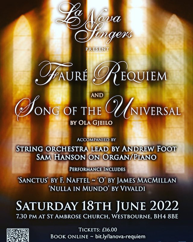 Not long to go…!! An evening of exquisite music in Bournemouth. #westbourne #BOURNEMOUTH #bcp #choir #freddy #faure <a href="/LaNovaSingers/">La Nova Singers</a> <a href="/FreddyNaftel/">Freddy Naftel</a>