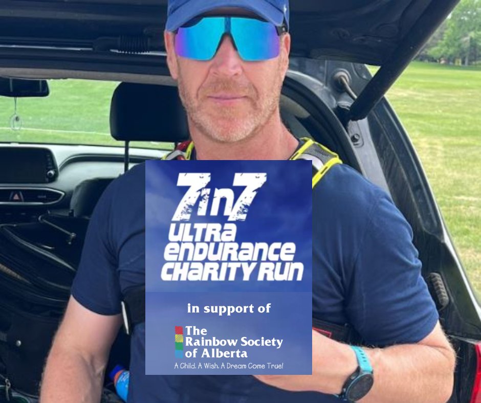 Alberta_Dreams's tweet photo. In a few short days, Matt Devine will start the 7 in 7 run. As an endurance athlete and a big-time believer in fitness Matt has decided to run the inaugural 7 in 7 ultra endurance charity run to raise money for the The Rainbow Society of Alberta. 
Donate: https://t.co/CfxJ2f0XwV https://t.co/JhaoDN09SO