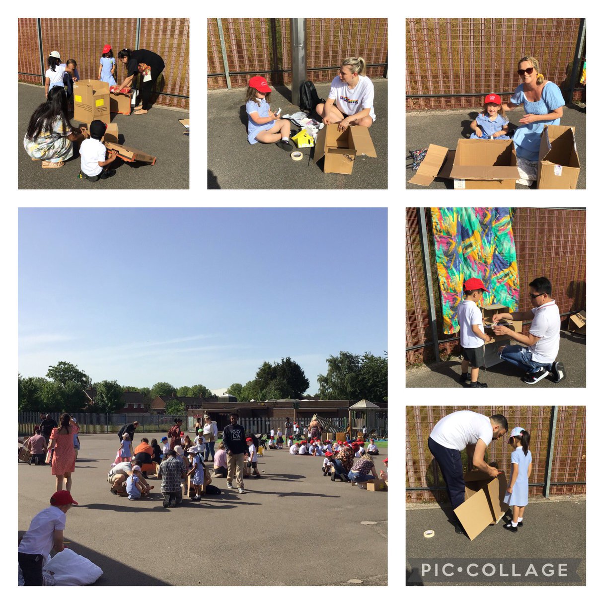 StBernsPrimary's tweet photo. We’ve had a lovely morning building dens as part of our Father’s Day celebrations #DenDay #HappyFather’sDay #Reception #EYFS https://t.co/hc5RpXGa6g