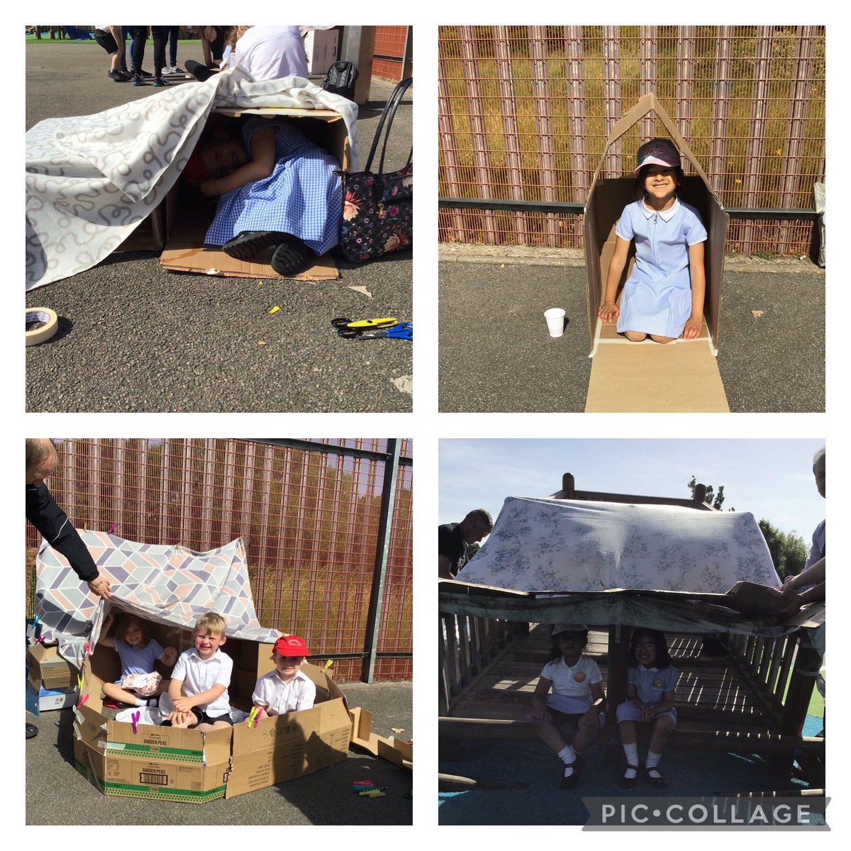 StBernsPrimary's tweet photo. We’ve had a lovely morning building dens as part of our Father’s Day celebrations #DenDay #HappyFather’sDay #Reception #EYFS https://t.co/hc5RpXGa6g