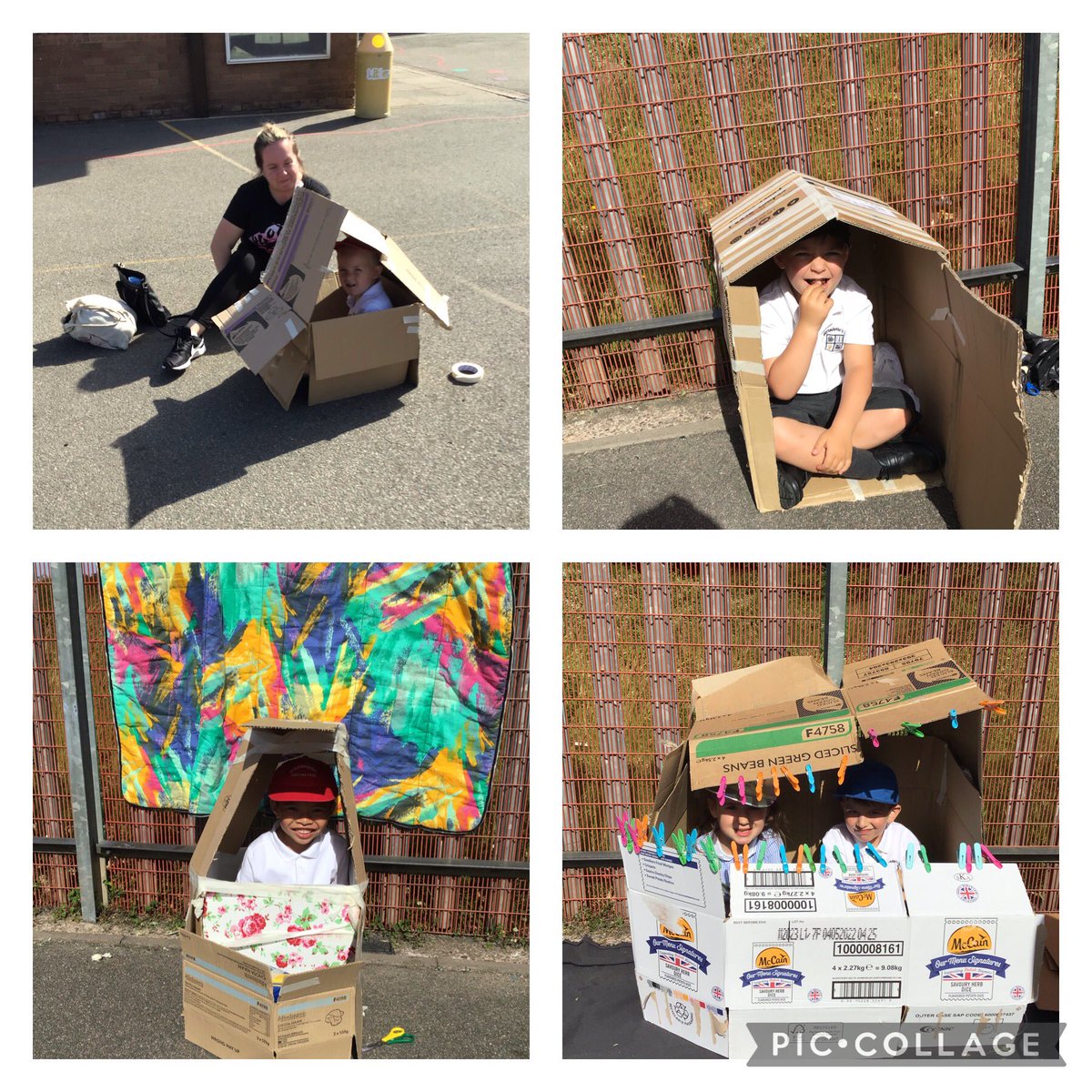 StBernsPrimary's tweet photo. We’ve had a lovely morning building dens as part of our Father’s Day celebrations #DenDay #HappyFather’sDay #Reception #EYFS https://t.co/hc5RpXGa6g
