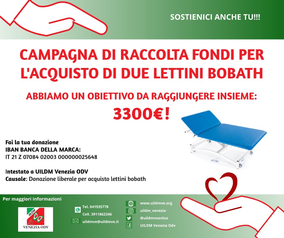 uildmveonlus's tweet photo. Sta continuando la raccolta fondi per i lettini Bobath e per la ricerca per i nuovi autisti volontari.💚❤
link per campagna raccolta fondi lettini bobath:https://t.co/F6bL45LaAF. Grazie di cuore
#volontari  #uildmveneziaodv https://t.co/T87FA1v37u