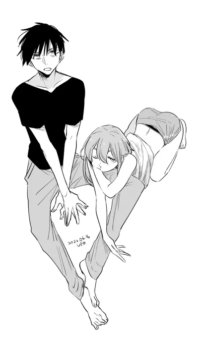 体の練習がてらくがき
#イラスト 