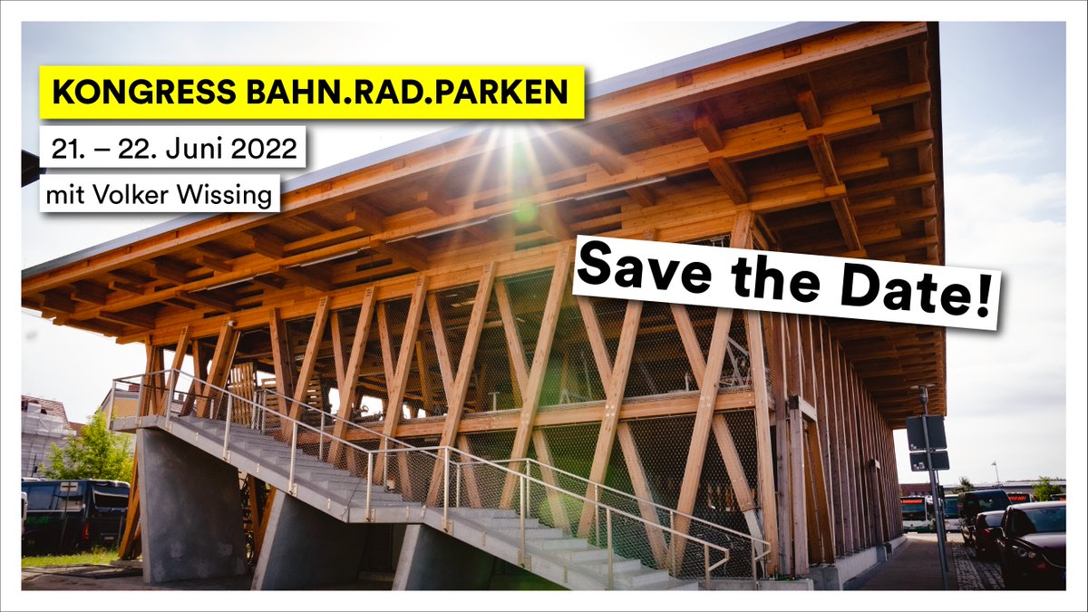 Seid beim Kongress Bahn.Rad.Parken dabei! Die Konferenz beleuchtet die vielfältigen Facetten der Schnittstelle zwischen Rad und Bahn, insbesondere die Möglichkeiten für Kommunen, Fahrradparkhäuser und große Abstellanlagen zu errichten und zu betreiben. ➡️ radparken.info