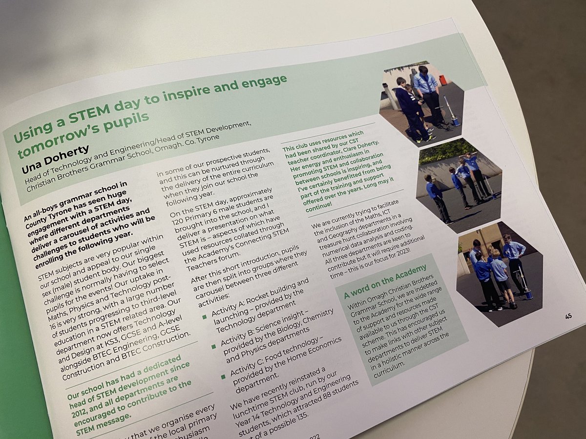 StMarysDerryTD's tweet photo. Great to see the amazing work of Mrs Una Doherty @cbsomagh & Mrs Karola McShane @foylecollegeTD featured this morning @EduRAEng #10YearsOfCST event. https://t.co/TImWADhHIU