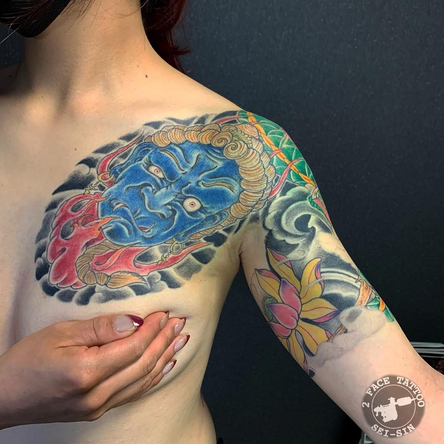 2face Tattoo Studio 不動明王と龍 完成 次回から逆の腕行きます ひとまずお疲れ様 刺青 刺青女子 和彫り タトゥー タトゥー女子 タトゥーデザイン タトゥーガール 千葉刺青 木更津刺青 沖縄 刺青 都内刺青 Tattoo