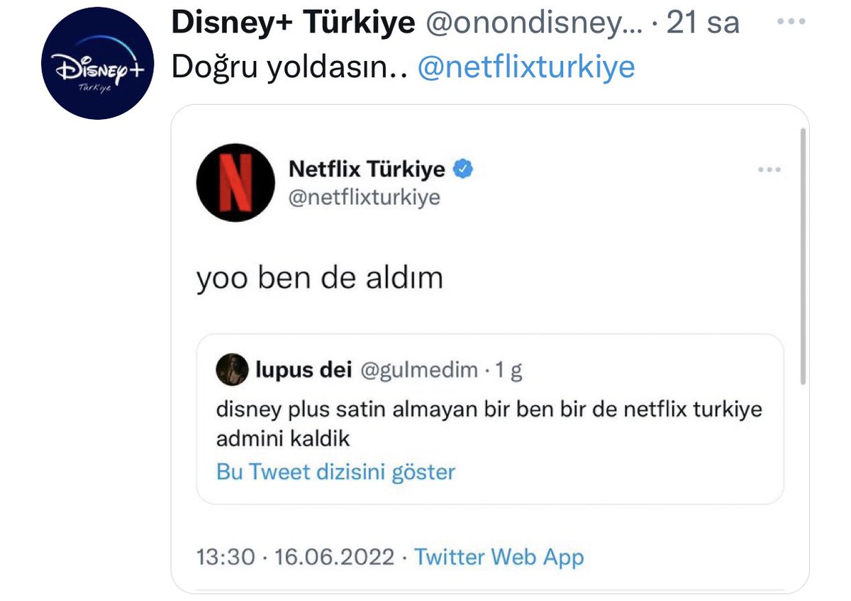 Rekabetin böylesi en güzeli <a href="/netflixturkiye/">Netflix Türkiye</a> @onondisneyplus 👏