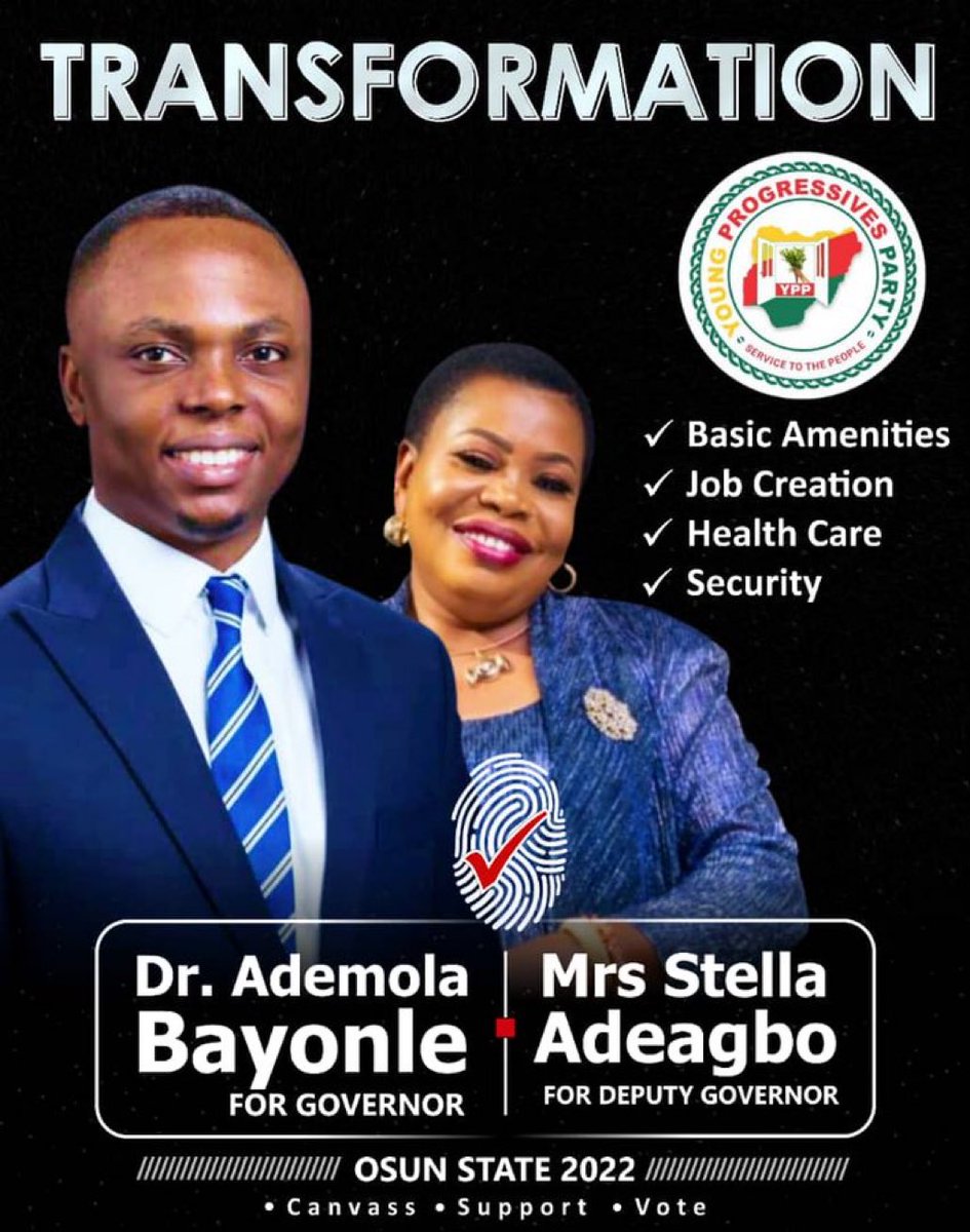 EL_GEEZZE's tweet photo. The #DabTeam Combo 🤯

@Dab4Youth’s deputy; Mrs Stella Adeagbo is a professional public service administrator with hands-on experience and understanding on how to improve the economy of the state. 
With both, the Job is 80% done already. 
Vote right for TRANSFORMATION. #DAB4Osun https://t.co/jnsVWcOCfw