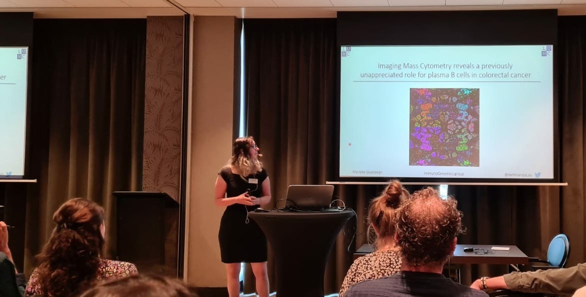 de Miranda Lab (@demirandalab) on Twitter photo Second day of DTIM, where <a href="/MEIjsselsteijn/">Marieke Ijsselsteijn</a> showed her work on the tumourmicroenvironment of colorectal cancer using #imagingmasscytometry #cancer Second day of DTIM, where <a href="/MEIjsselsteijn/">Marieke Ijsselsteijn</a> showed her work on the tumourmicroenvironment of colorectal cancer using #imagingmasscytometry #cancer