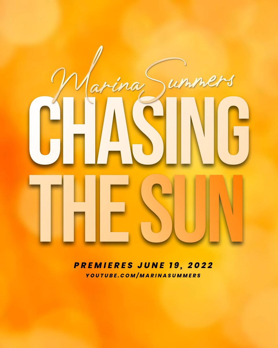THANK YOU ALL FOR THE WARM SUPPORT! My new web-series is coming up this June 19, 2022 exclusively on youtube.com/MarinaSummers See you all there!

#ChasingTheSun #MarinaSummers #ItsSummertime