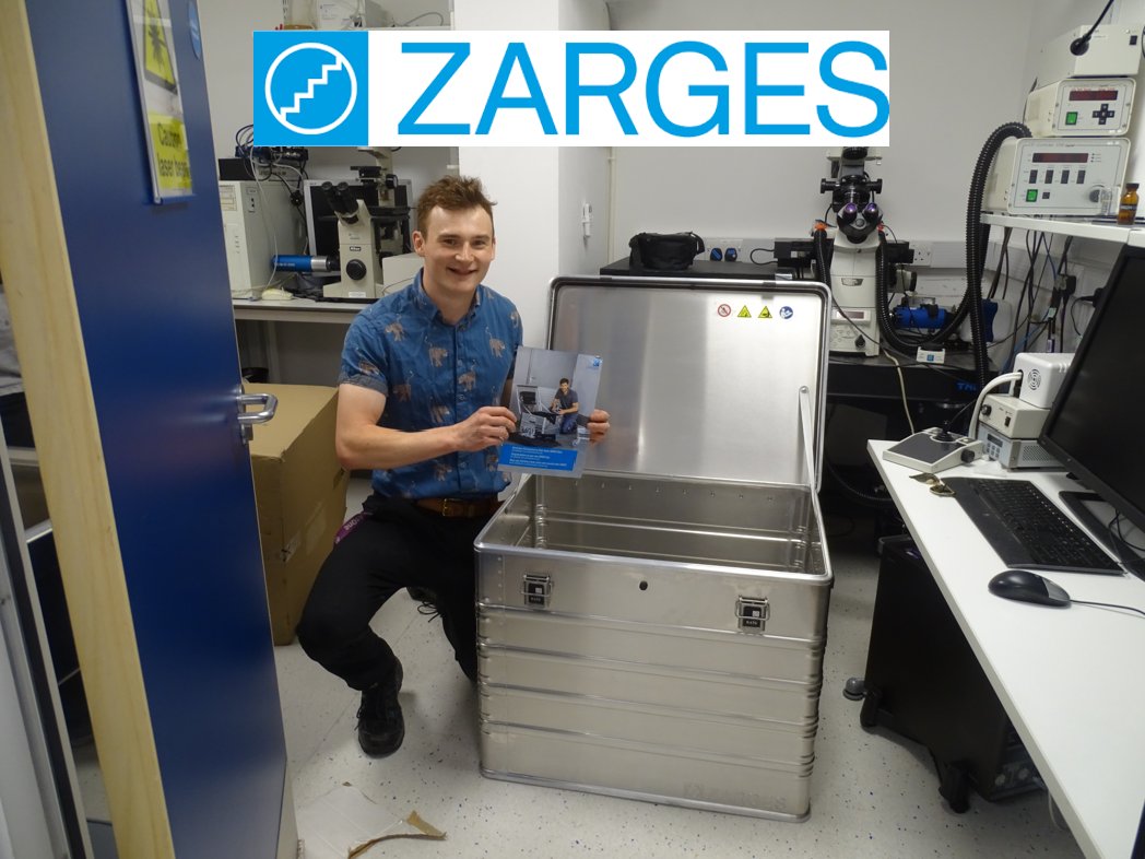 Thank you @ZARGES for this box, This water proof box will house the microscope and experimental setup while in zero-gravity, and make shipping are rig to france much easyer. #Zargescases #ESA #flyyourthesis