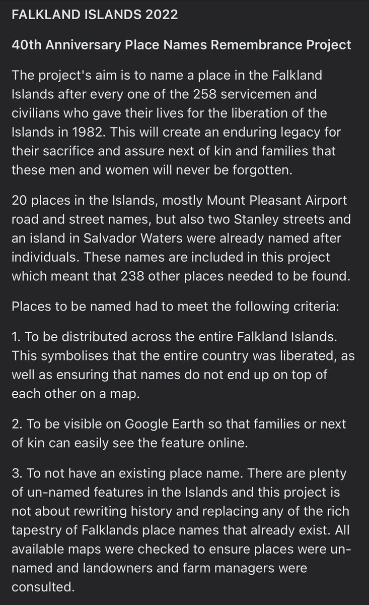 AndzB's tweet photo. 40th Anniversary Place Names Remembrance Project
Please share far and wide. ❤️
#1982War #Falklands #FalklandIslands https://t.co/WyHqkv4l6b