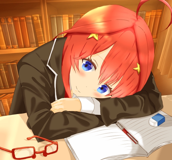 ShocolaさんがTwitterに投稿した中野五月(五等分の花嫁)のイラスト。