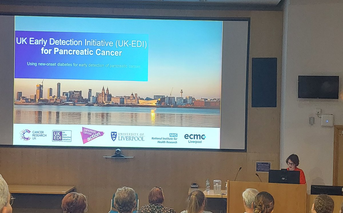 lynnquigleywork's tweet photo. Professor Eithne Costello shares her findings from her important tesearch - using new-onset diabetes  for early detection of #PancreaticCancer  and how Covid has impacted this. . https://t.co/Q5Z5ug7cBM