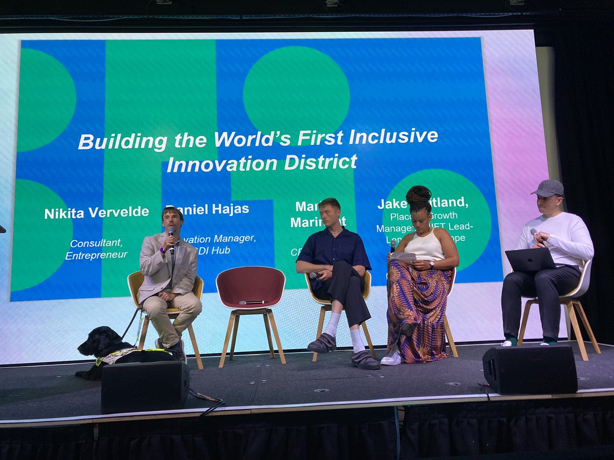 cathyholloway1's tweet photo. Great to hear Daniel explain how @GDIHub is breaking down barriers between academic research and entrepreneurship. Building on our success and learnings from @AssistTech2030 @ATInnovateNow @ATImpactFund globally to drive #disabilityInnovation locally in #EastLondon https://t.co/rd4v75CiTc