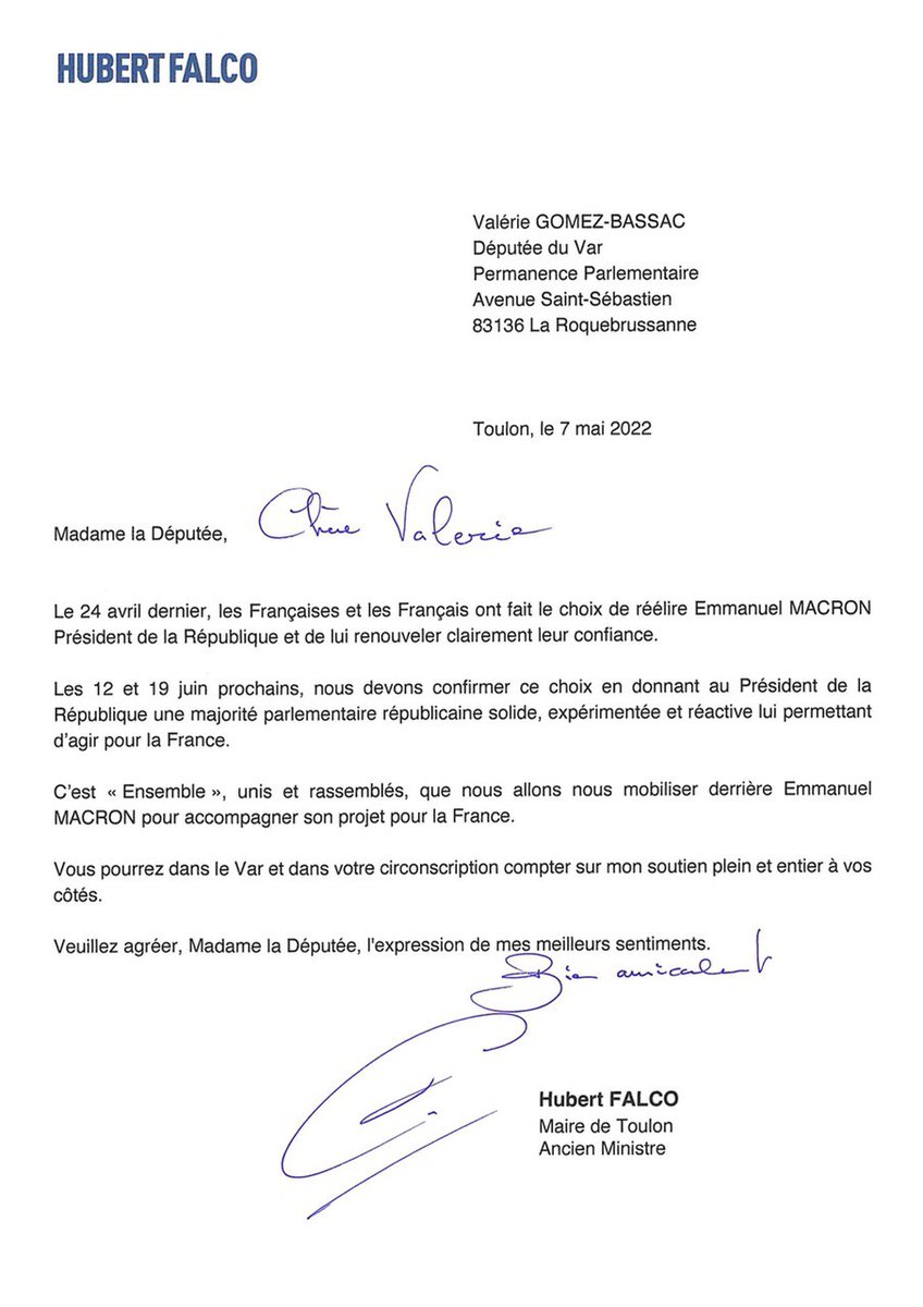 Je remercie Hubert Falco, maire de Toulon, pour son soutien et sa mobilisation !
#toulon #AvecVous #legislatives2022