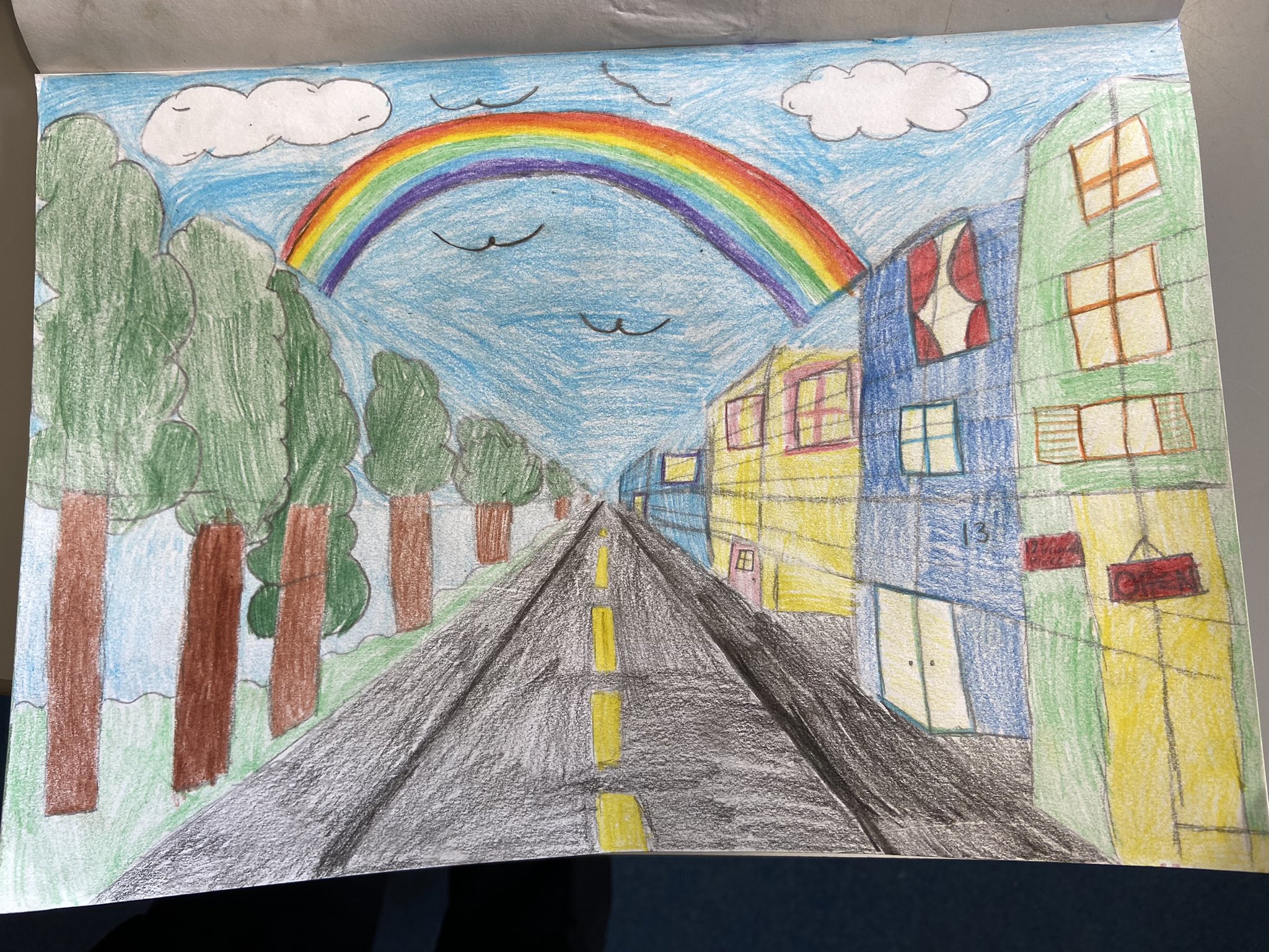 Vanishing Point Art For Kids 3rd Grade One Point Perspective Farren