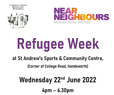 StAndrewCE_HW's tweet photo. A chance to get to know our refugee Community forge links and create groups of support, all are Welcome!
Come along and join in with the fun, Buffet refreshments, entertainment, and art activities.
“To respond to needs around a loving service” https://t.co/ak65G37Bbv