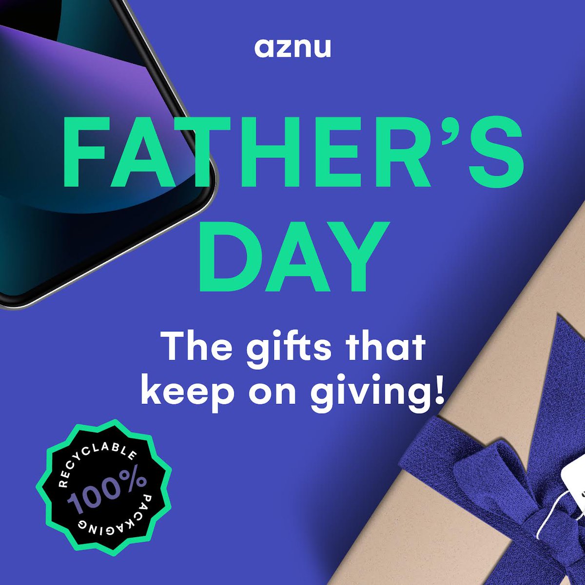 aznumobile's tweet photo. Looking for a bit of fathers day inspiration? Our premium-refurbished, sustainable mobiles won't go amiss when it comes to sourcing something that thinks a little outside the gift set box! 💜

#FathersDay #GoodAznu #PremiumRefurbished #SustainableTech https://t.co/hED7wKpJhS