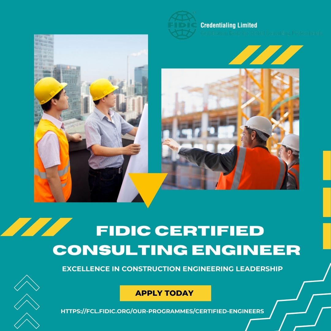 FIDIC's tweet photo. ✏️ Register to be a FIDIC Certified Consulting Engineer (FCCE)!
📣 Application deadline: 1 July 2022
📅 Exam date: 14 July 2022
🔗 https://t.co/d9w9Y5fCXY
#engineering #infrastructure #fclcertified #consultingengineers #professionaldevelopment @FCL_FIDIC https://t.co/JcjcE5BEw3