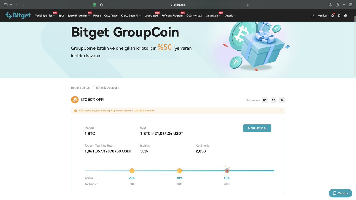 bitgetturkey's tweet photo. 🔥#GroupCoin inanılmaz bir şekilde ilerliyor, şimdiye kadar 2.000'den fazla kullanıcı katıldı!
Hayatta bir kez karşılaşabileceğiniz bu fırsatı kaçırmayın.😌
📢KYC'yi unutmayın, ardından $BTC'yi %50 İndirimli olarak satın alın.
👉 https://t.co/XeaQjzMXTw https://t.co/XEahJBNe87