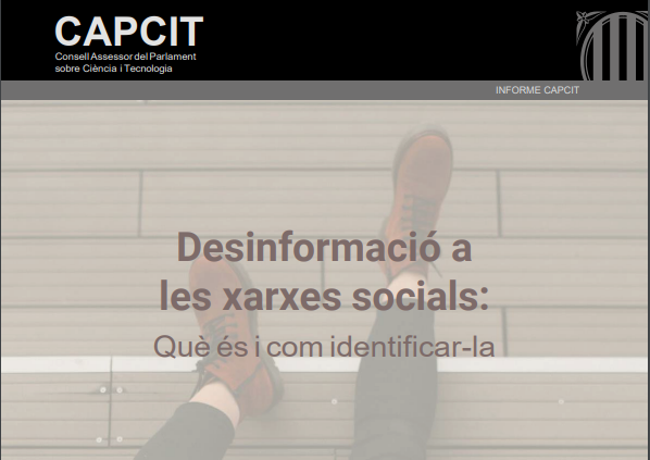fcri_cat's tweet photo. 📄Ahir vam presentar l’informe “Desinformació a les xarxes socials: Què és i com identificar-la" a la sessió del #CAPCIT, el Consell Assessor del Parlament sobre #Ciència i #Tecnologia, presidida per la 
@mhp_LauraBorras.

🔗https://t.co/Qrsw4ccTPb 

#CompàsFCRI #CompàsKnowledge https://t.co/dmuZusHSwe