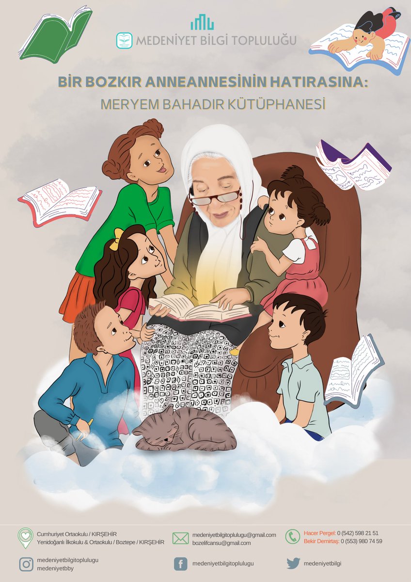 Sevgili kitap dostları,
Topluluğumuz eski başkanlarından Elif Cansu Boz’un yakın bir zaman önce vefat eden anneannesinin hatırasına doğduğu topraklarda kütüphane kurma projesi başlatmış bulunuyoruz. Projemiz için yardımlarınızı bekliyor, Meryem Bahadır’a baş sağlığı diliyoruz.