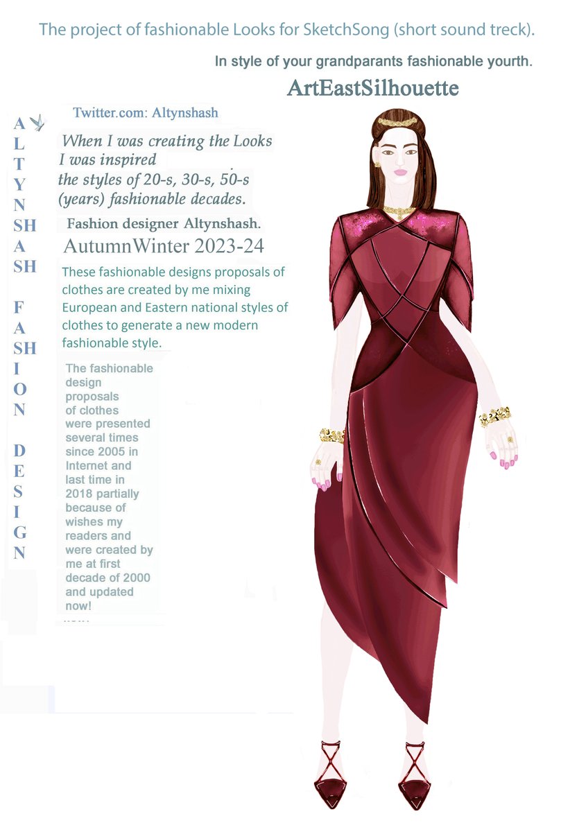 Altynshash_8's tweet photo. #AutumnWinter2023/24🌟:)!
#ArtEastSilhouettes🌟!
The #fashionable #designs
#proposals of #DressLOOK🌟 for #Woman
with additional colors spectrum,
#YouthGenerationDuetStyles🌟
= form 17 to 35 years old :),
🌞🌟#MyMagicFashionableSummer by
#fashion #designer #Altynshash :) https://t.co/Ay5lPxXLuW