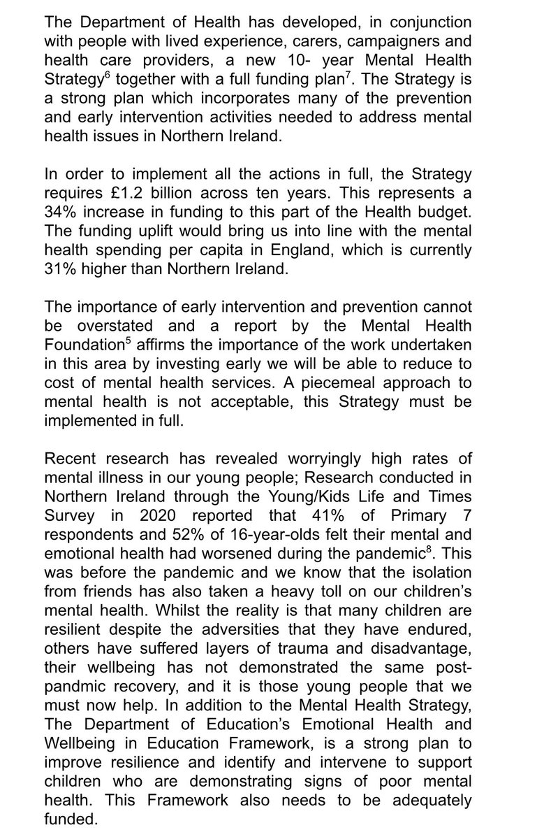 MHC_NI's tweet photo. On Tues, MHC @profsiobhanon sent a letter to MLAs urging that MH services receive increased funding

Services have been firefighting for too long, people are receiving support way past the point of need

MH strategy has the actions needed for improvement but it needs the funding https://t.co/FUKj04Atj3