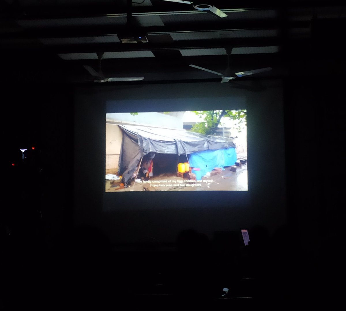 HumareePehchaan's tweet photo. Happening now! First public screening of the (Un)Homely City: Navigating Houselessness in a pandemic at St. Xavier's College Mumbai. 

#Documentary #Homeless #COVID19 https://t.co/7JwN6LmwyC